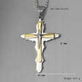 Pendentif Christian Cross or, bijoux en gros en acier inoxydable Christian